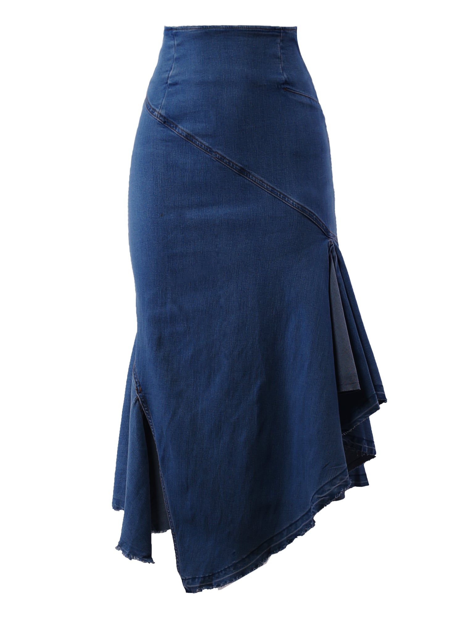 Casual Rayon High Waist Back Zipper Denim Jean Long Skirts – A2Y