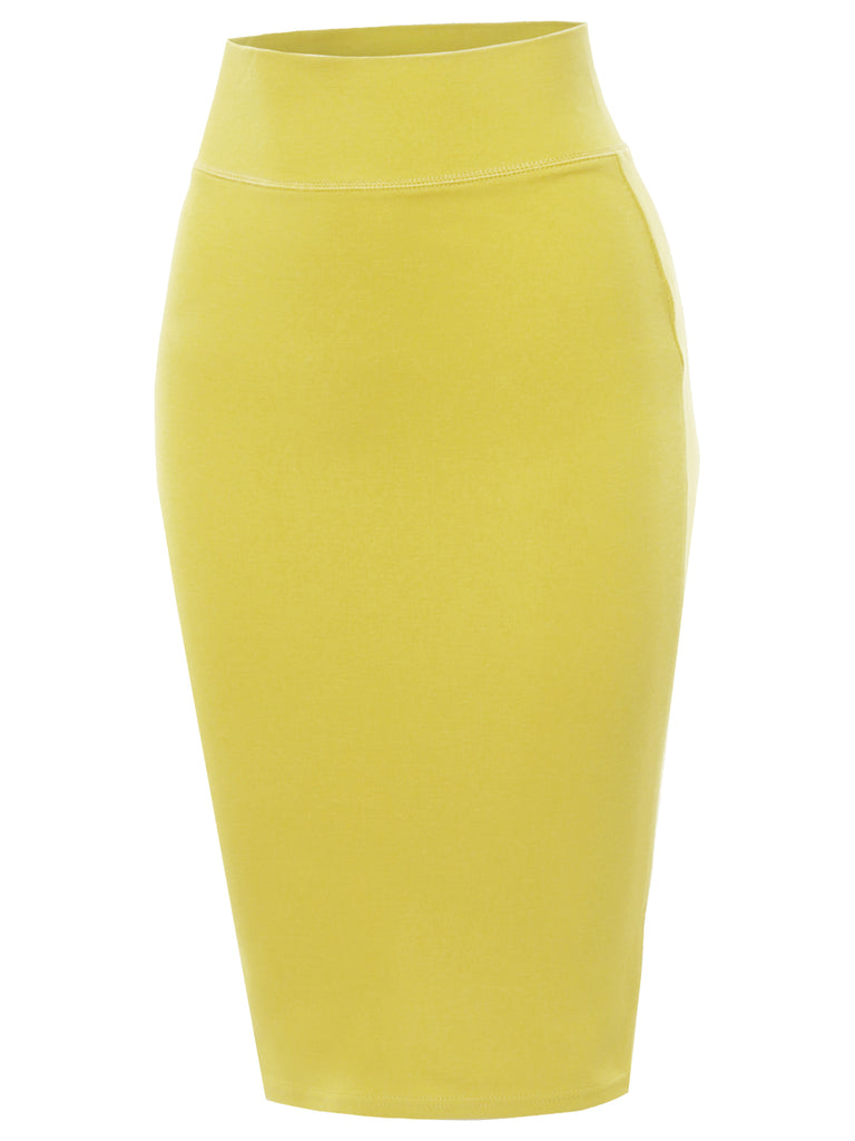 official YAWSKM0002 ponte pencil skirt knee length casual formal polite skirts pencil-skirt below knee below-knee thogn length alright right outwear wedding skirt party slim line solid tie dye mid rise high rise good material fantastic fabric techno