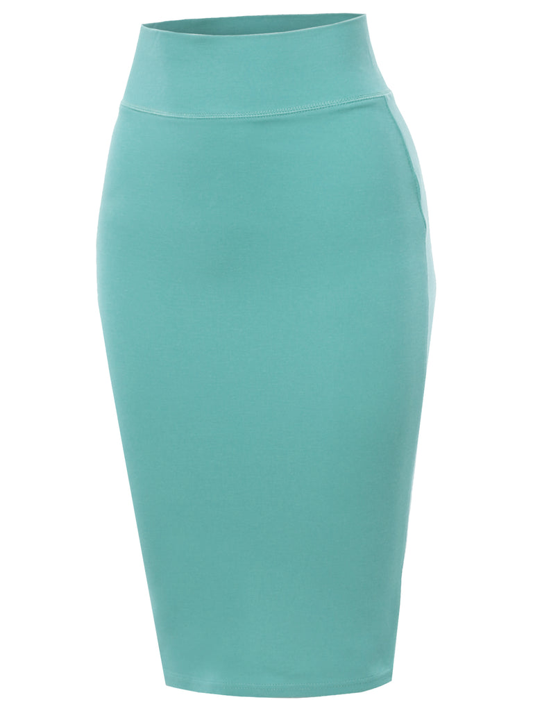 official YAWSKM0002 ponte pencil skirt knee length casual formal polite skirts pencil-skirt below knee below-knee thogn length alright right outwear wedding skirt party slim line solid tie dye mid rise high rise good material fantastic fabric techno