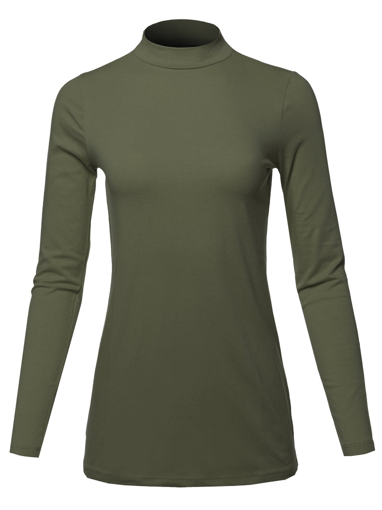 Basic Solid Long Sleeve Mock Neck Premium Cotton Various casual classic simple lady Regular fit t-shirts quality missy fall regular fit turtleneck mockneck pullover soft stretch YAWTEL0002
amazing tee comfy knit shirt t-shirt comfortable solid miss
