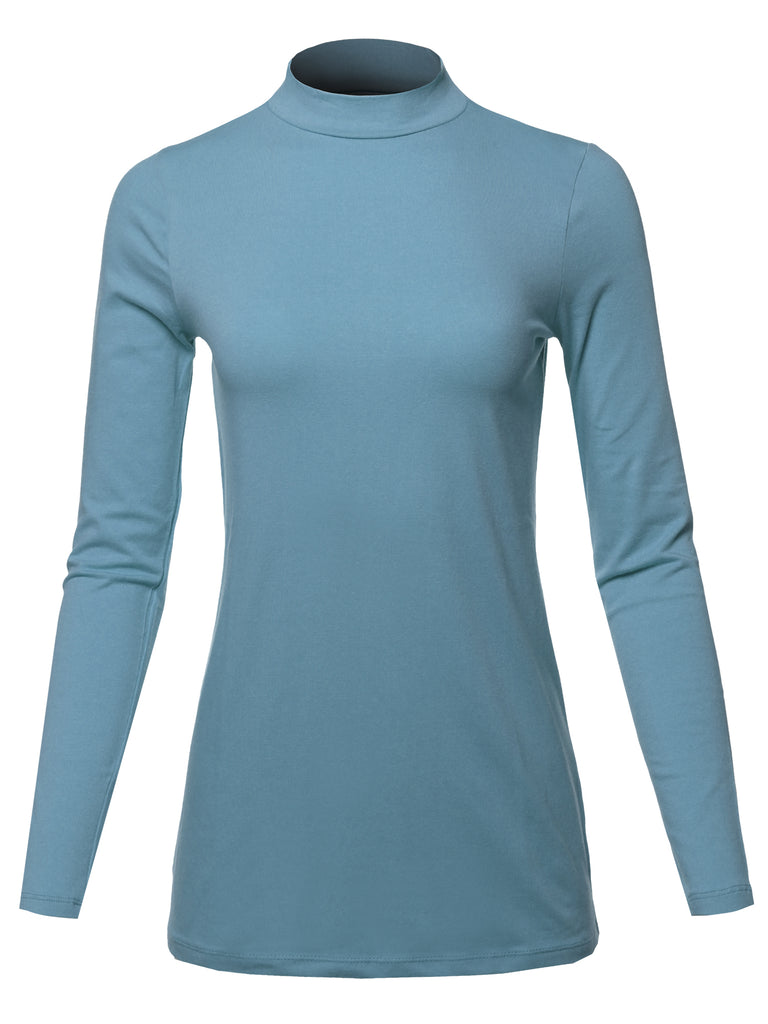 Basic Solid Long Sleeve Mock Neck Premium Cotton Various casual classic simple lady Regular fit t-shirts quality missy fall regular fit turtleneck mockneck pullover soft stretch YAWTEL0002
amazing tee comfy knit shirt t-shirt comfortable solid miss