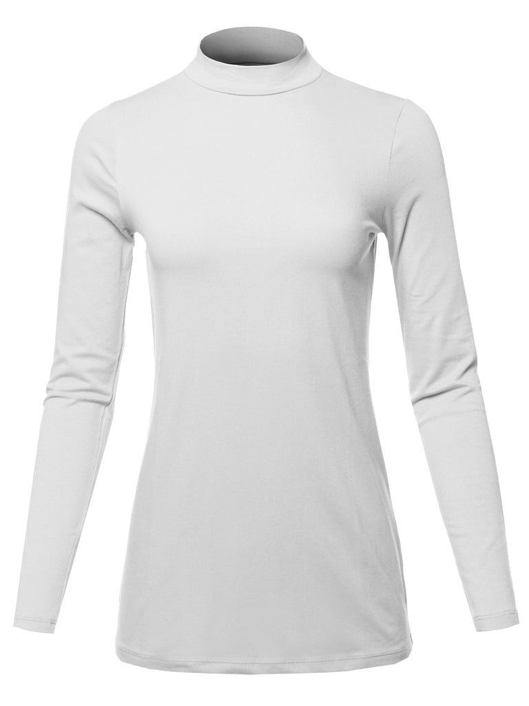 Basic Solid Long Sleeve Mock Neck Premium Cotton Various casual classic simple lady Regular fit t-shirts quality missy fall regular fit turtleneck mockneck pullover soft stretch YAWTEL0002
amazing tee comfy knit shirt t-shirt comfortable solid miss