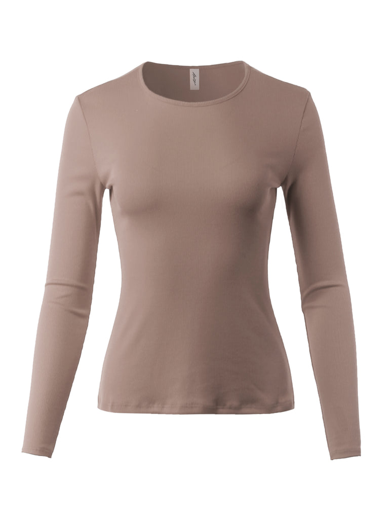 YAWTEL0028 Rib ribbed long sleeve regular basic hit below hips hip common essential essentials good amazing wow awesome great good wonderful crazy mom mommy grandmother father girl friend present gift wow good choice outstanding excellent cozy comfy