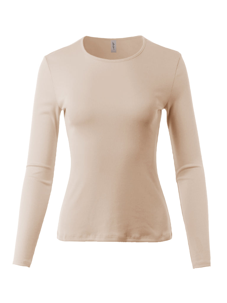 YAWTEL0028 Rib ribbed long sleeve regular basic hit below hips hip common essential essentials good amazing wow awesome great good wonderful crazy mom mommy grandmother father girl friend present gift wow good choice outstanding excellent cozy comfy