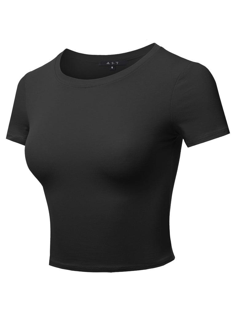 ladys ladies fitted slimfit cotton jersey croptop basic crop top stretchy stretchable croptop easy cotton soo basic any material easy styling too basic essential junior kits cropped junior high school uniform apologize YAWTKS0005 Short slv sleeve