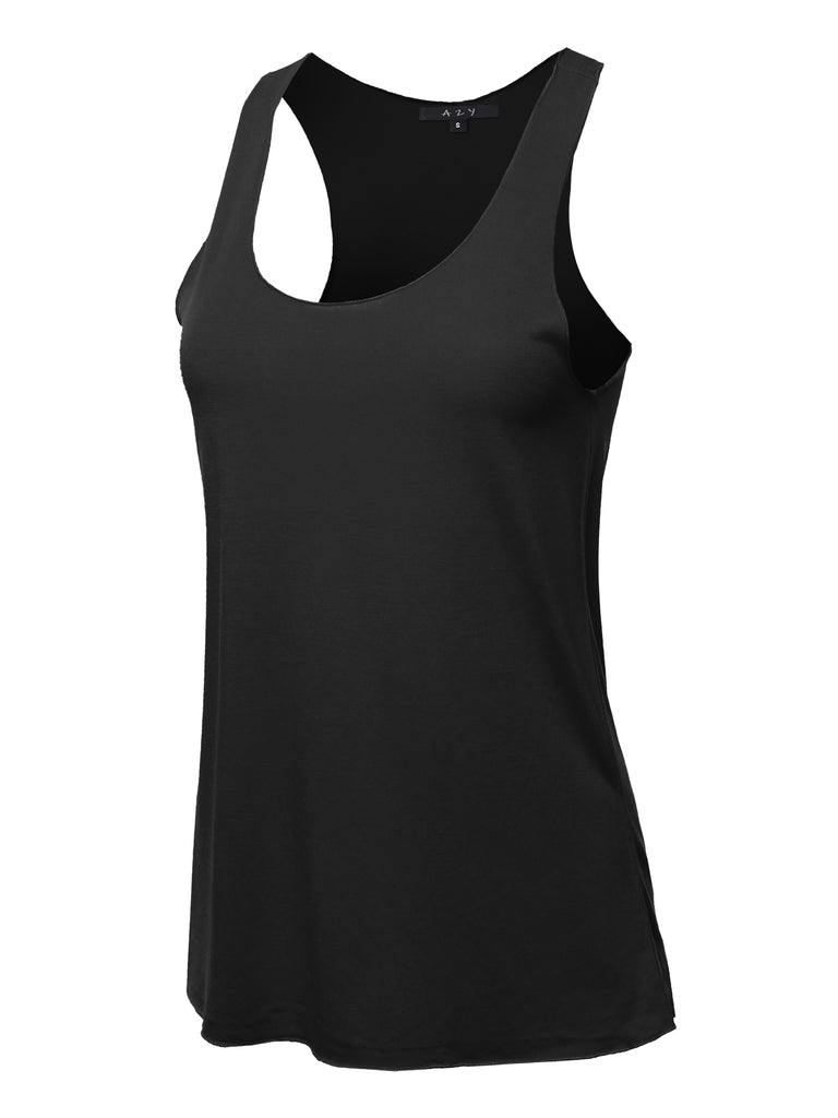 flowy loose fit racerback workout tank top yoga lightweight breathable stretchy fabric relaxed feel activewear shirt sports essential everyday wear easy style comfy yoga class eric cute tank fashionable Merrowed hem zamba wife tanktop YAWTKV0003
