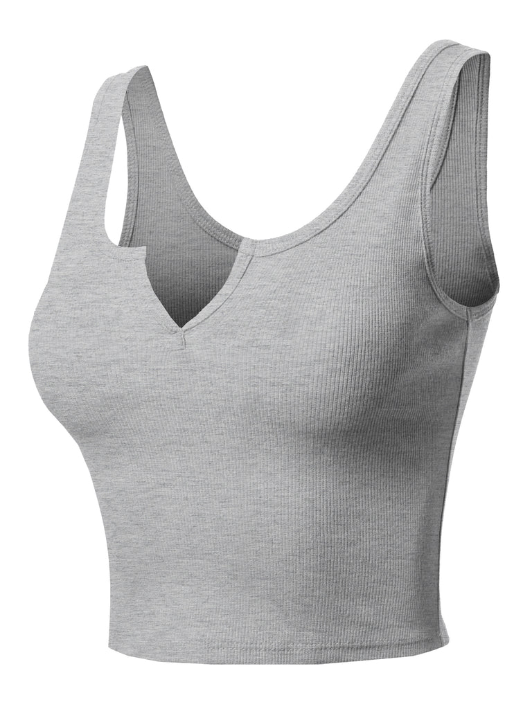double scoop neck tank crop top active activewear tops junior fit casual cute shorty doubled sexy rib ribbed comfy fitted cropped cotton soft mineral yellow h grey green underwear feminine charm boy top slim fit YAWTKV0012 Quality essential 