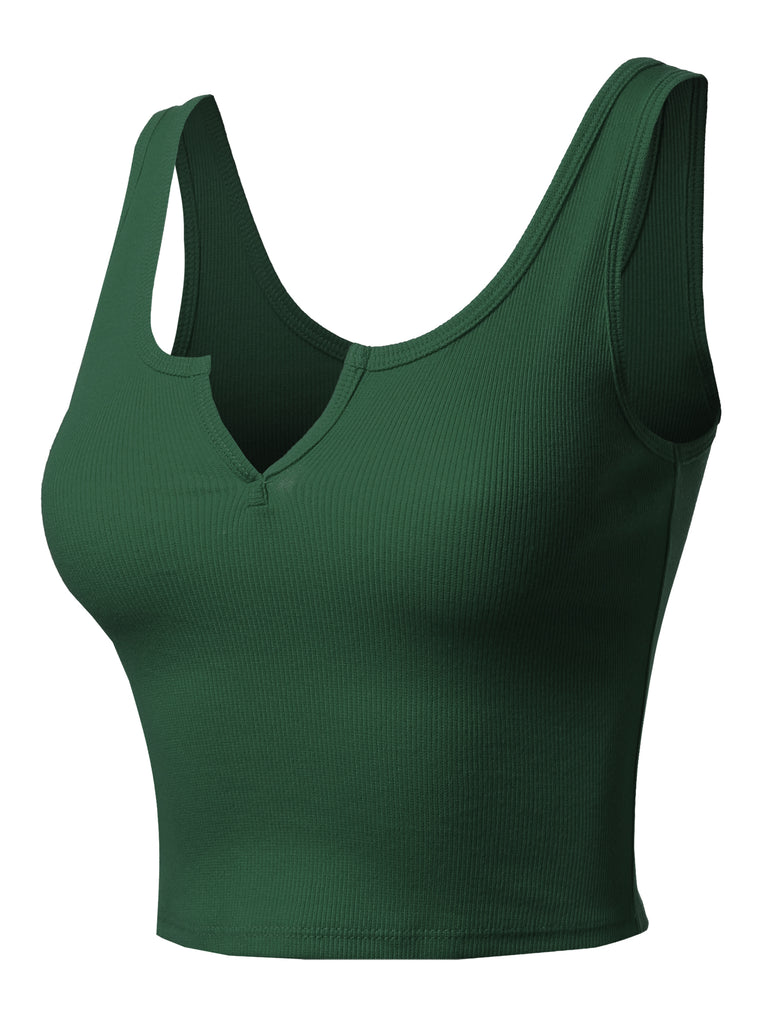 double scoop neck tank crop top active activewear tops junior fit casual cute shorty doubled sexy rib ribbed comfy fitted cropped cotton soft mineral yellow h grey green underwear feminine charm boy top slim fit YAWTKV0012 Quality essential 