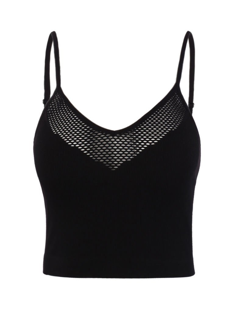 YAWTKV0027 Fitted contrast fishnet mesh style back mesh nylon seamless top tank tee t-shirt shirt crop cropped camisole cami wow wonderful amazing awesome crazy working out workout work out gym fitness zumber cool home picnic group sexy aaahh